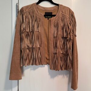 Sam Edelman Fringe Suede Beige Jacket